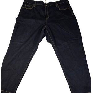 Michael Kors Womens Size 20W Dark Wash Straight Leg Denim Jeans MK Logo Indigo